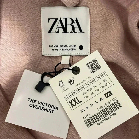 Zara The Victoria Overshirt Pink Denim - Picture 8 of 9